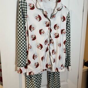 Janie and Jo girls size 12 two-piece Santa pajamas